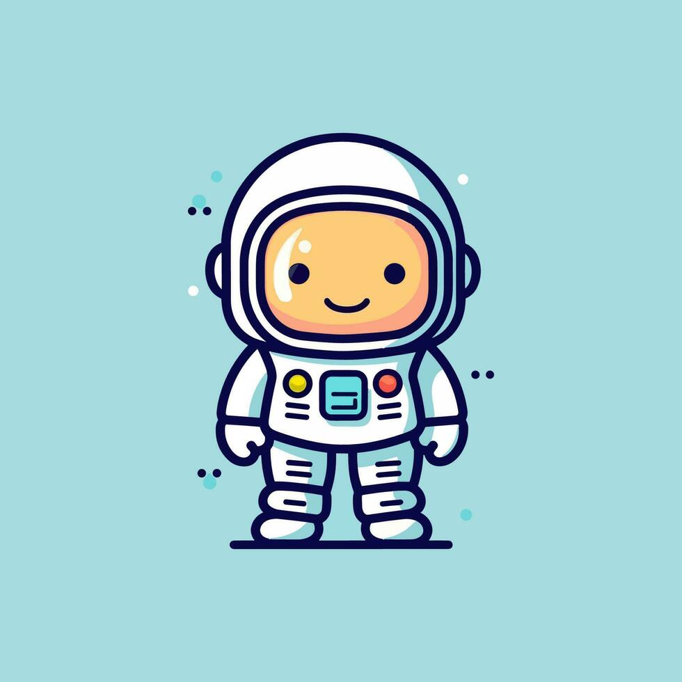 Cute mascot astronaut cartoon spaceman illustration vector