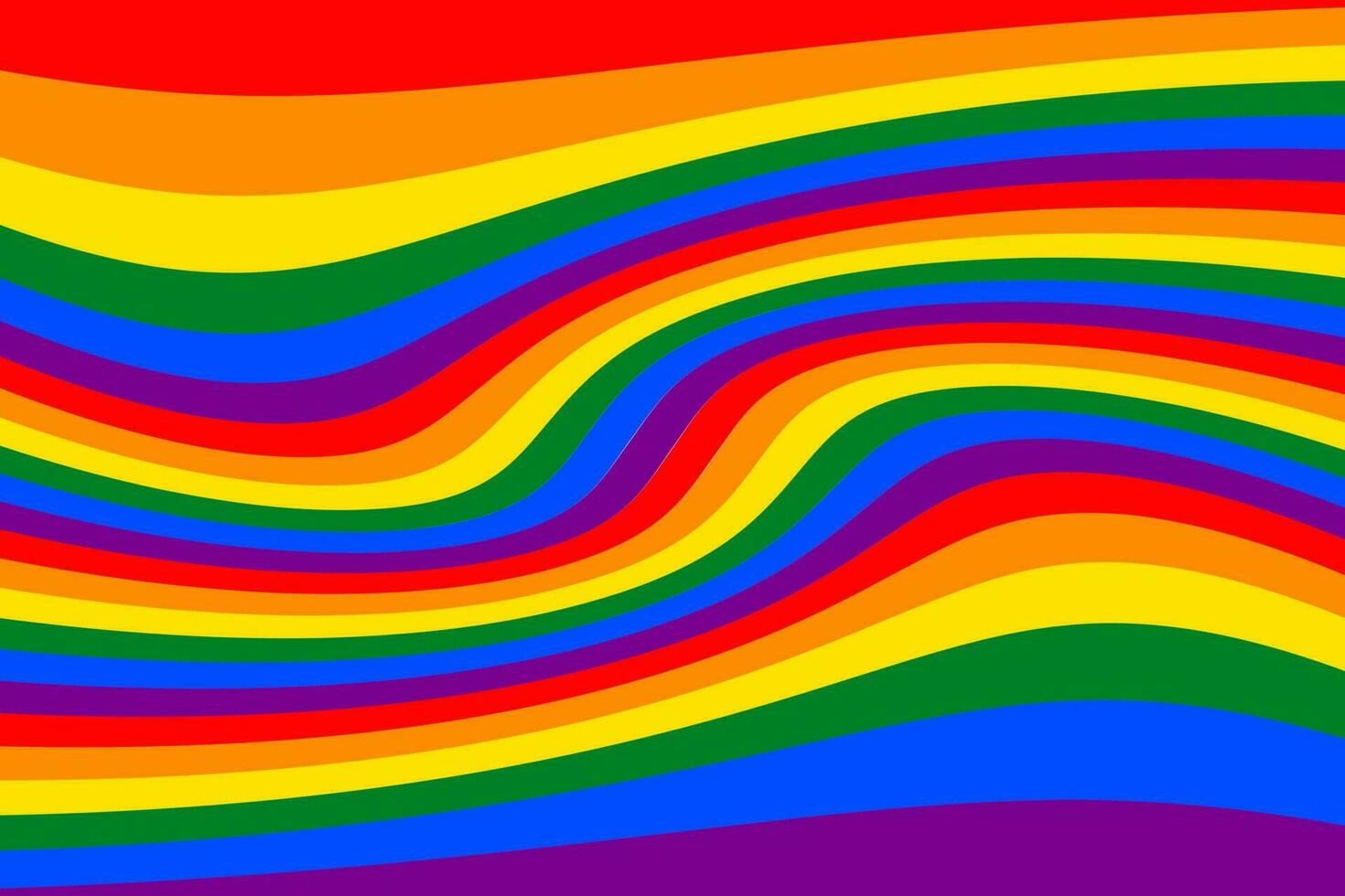 Wavy horizontal LGBT background, LGBT colors rainbow flag. Banner, poster, template, vector