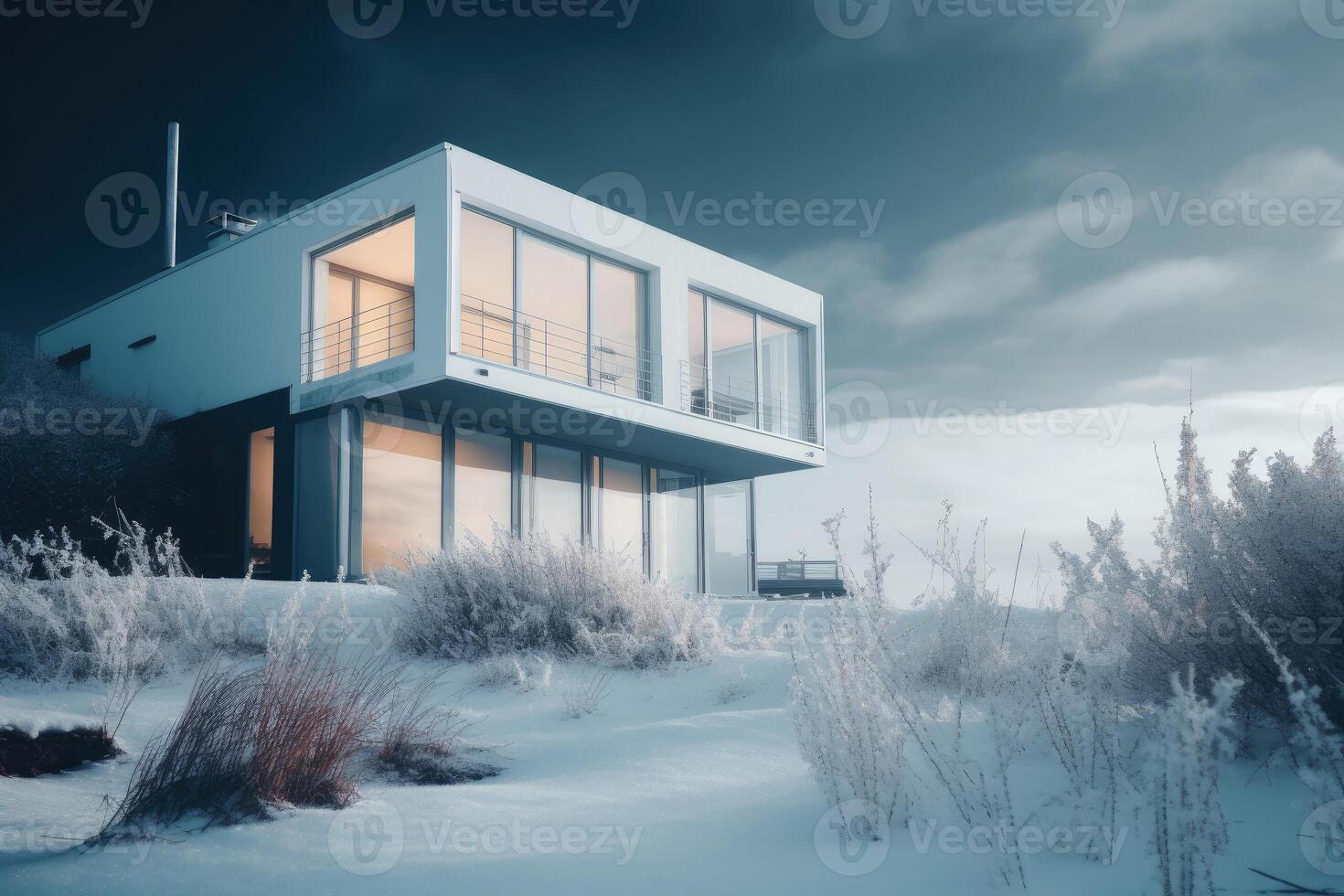 Modern Nordic house style fro exterior view, Architecture design for family, personal house for relaxing after work, beautiful sweet home with . photo