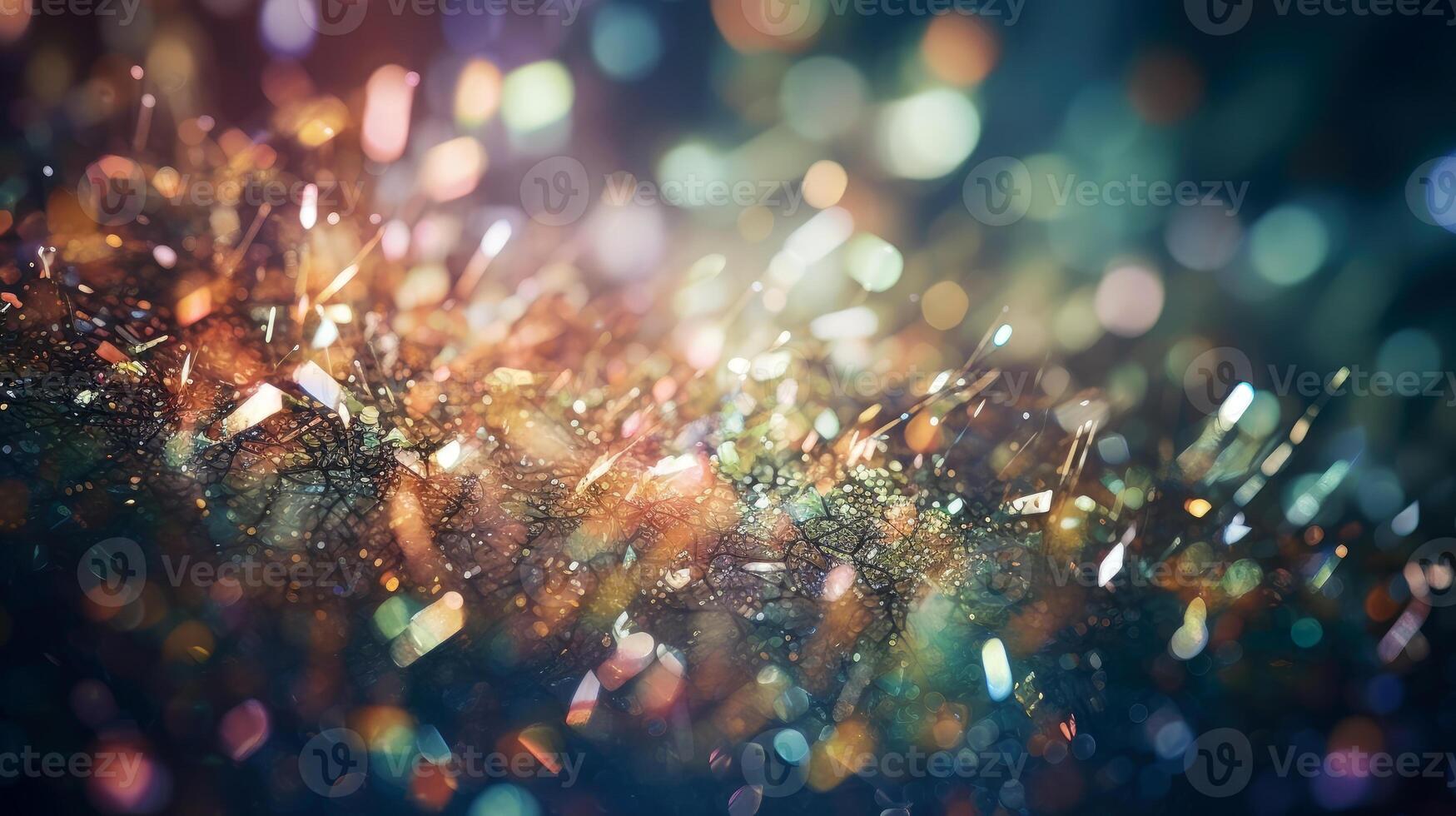 Abstract blurry Bokeh light background, glowing glitter light soft focus, shiny sparkle scene, blur effect, with . photo
