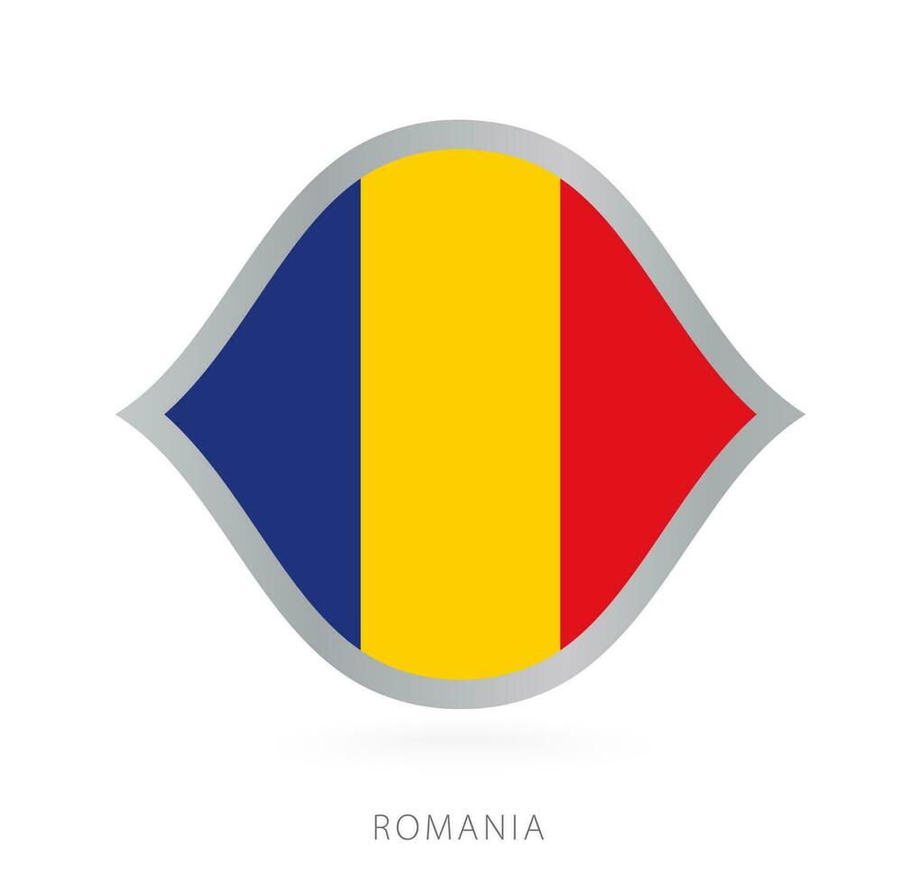 Romania national team flag in style for international basketball competitions. vector