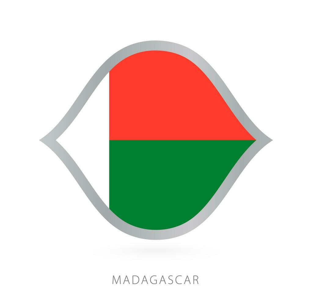 Madagascar nacional equipo bandera en estilo para internacional baloncesto competiciones vector