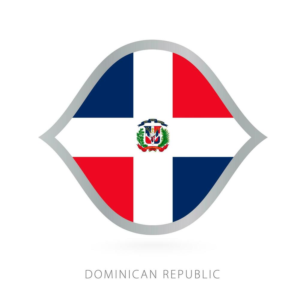 Dominican Republic national team flag in style for international basketball competitions. vector