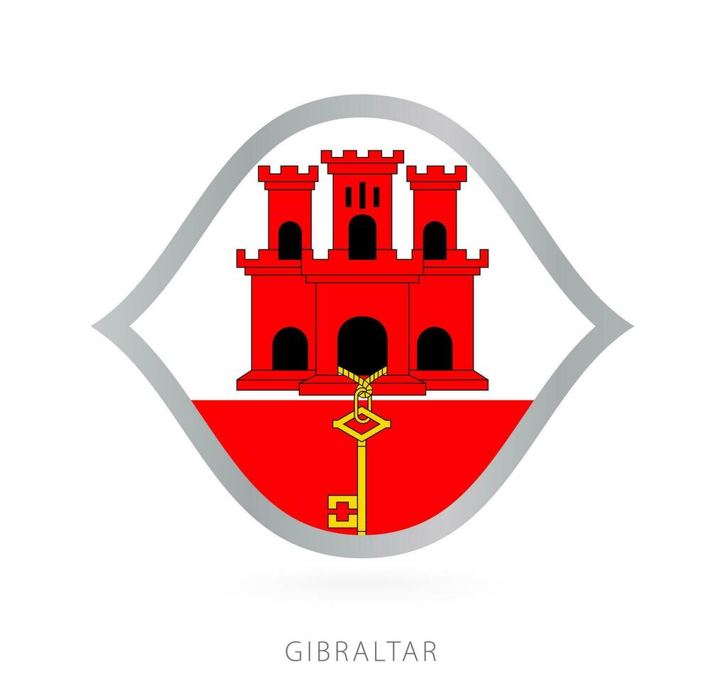 Gibraltar nacional equipo bandera en estilo para internacional baloncesto competiciones vector
