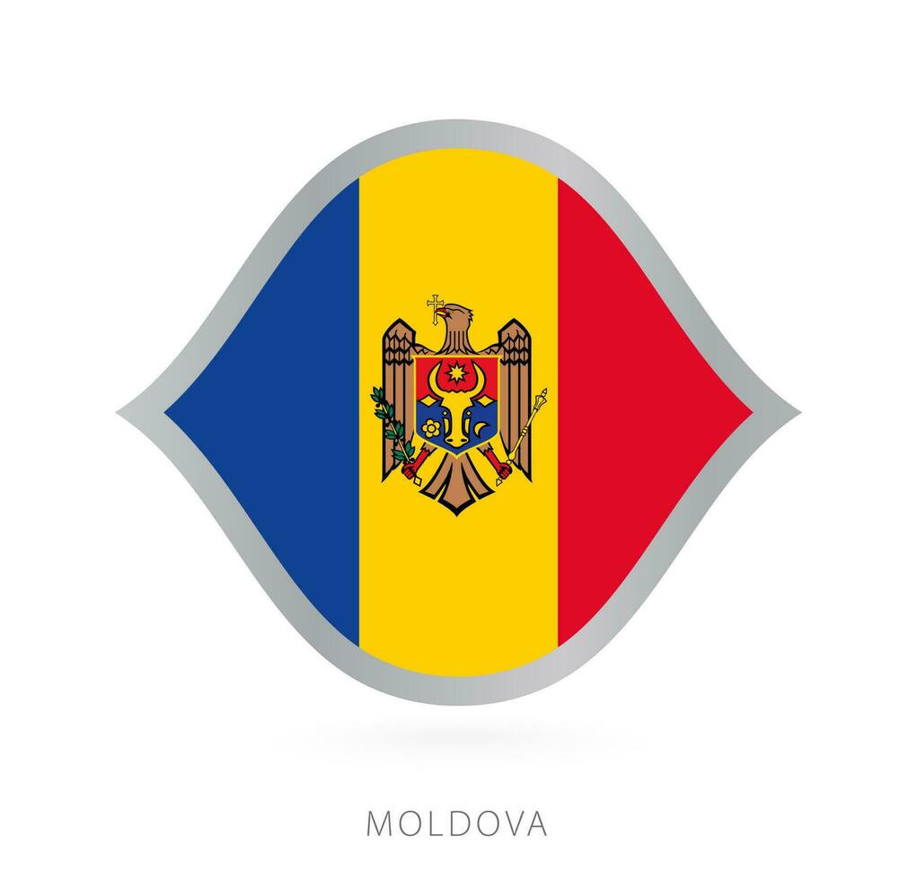 Moldavia nacional equipo bandera en estilo para internacional baloncesto competiciones vector