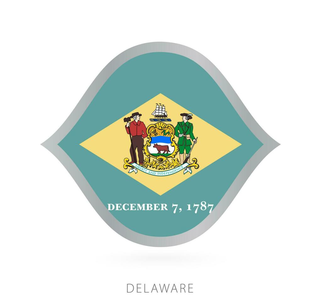 Delaware national team flag in style for international basketball competitions. vector