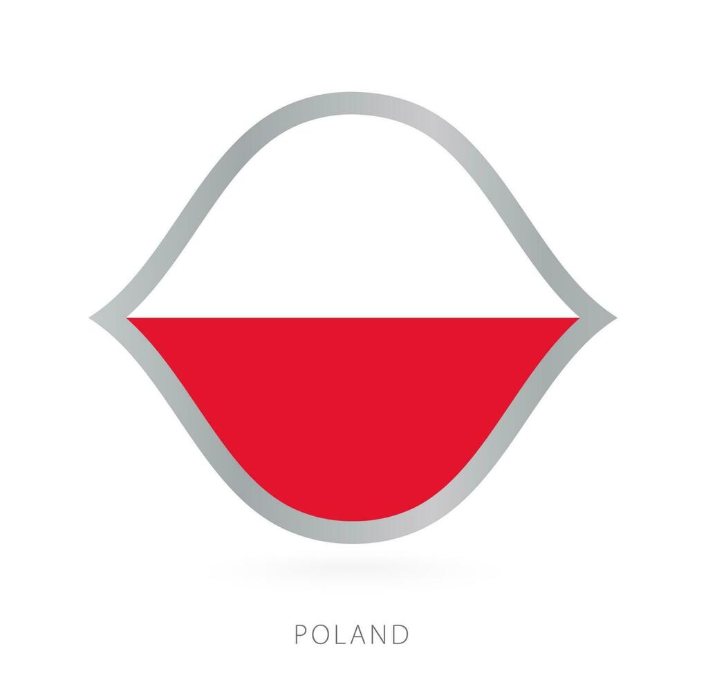 Polonia nacional equipo bandera en estilo para internacional baloncesto competiciones vector