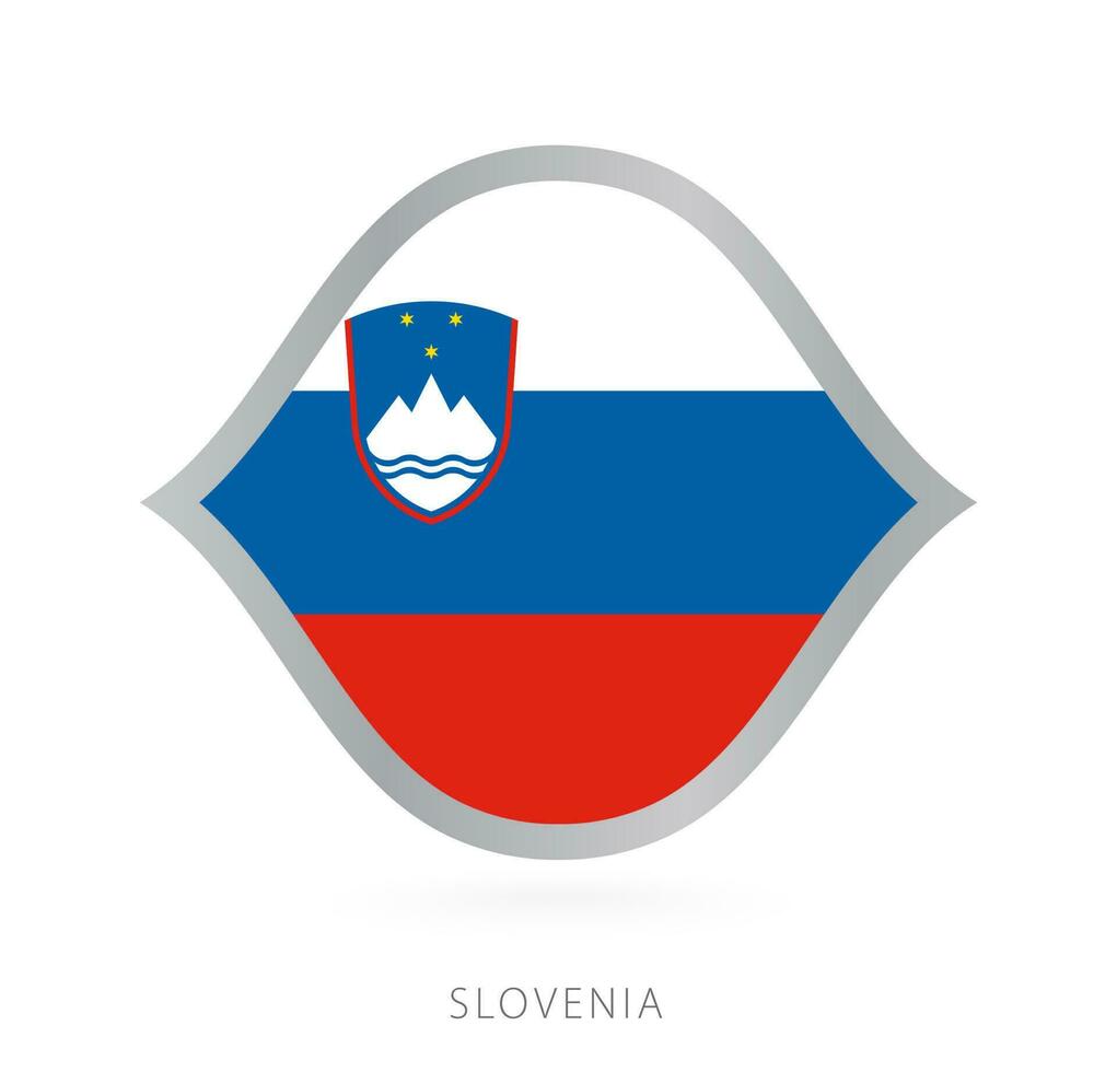 Eslovenia nacional equipo bandera en estilo para internacional baloncesto competiciones vector
