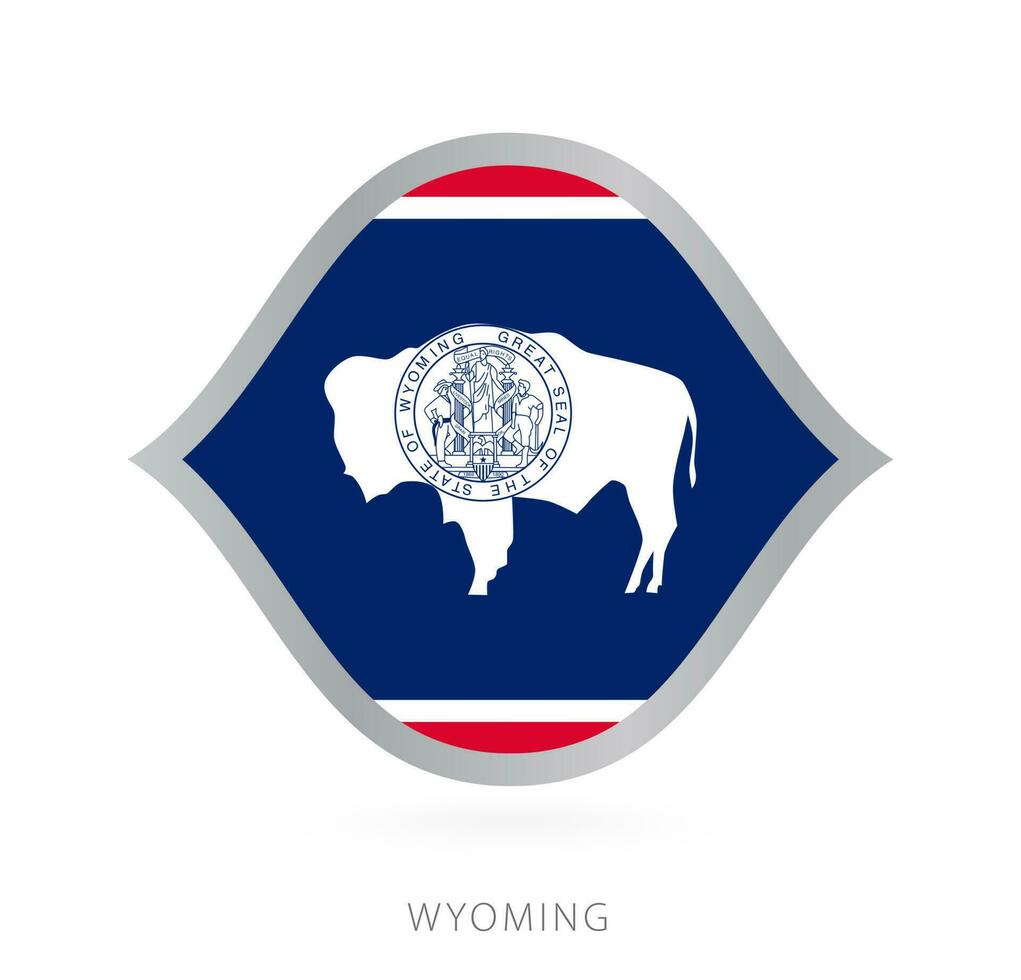 Wyoming national team flag in style for international basketball competitions. vector