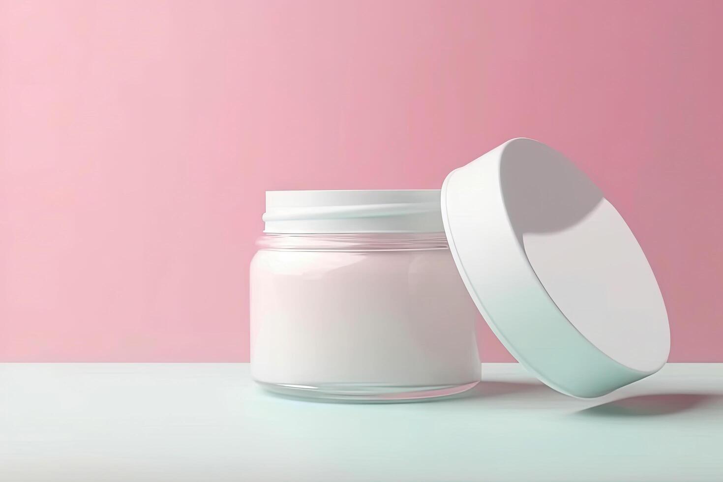 Cosmetics product for mock up, moisture cream bottle, skin care product scene, beauty product advertisement, cosmetic container,treating the skin, with . photo