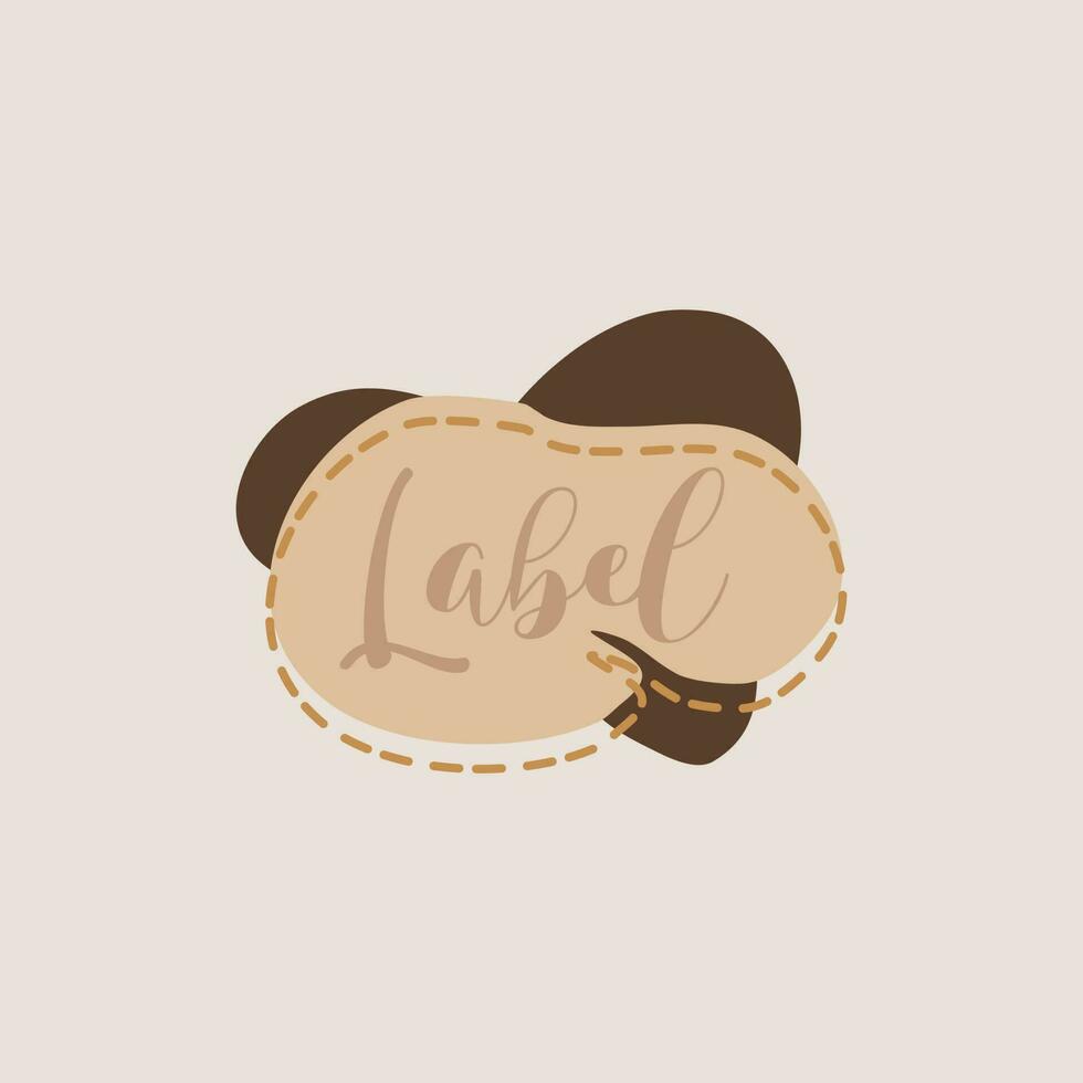 brown abstract shape label, vector, cute, set, design, frame, illustration, sticker, background, element, collection, banner, template, graphic, message, art, paper, isolated, vintage, note vector