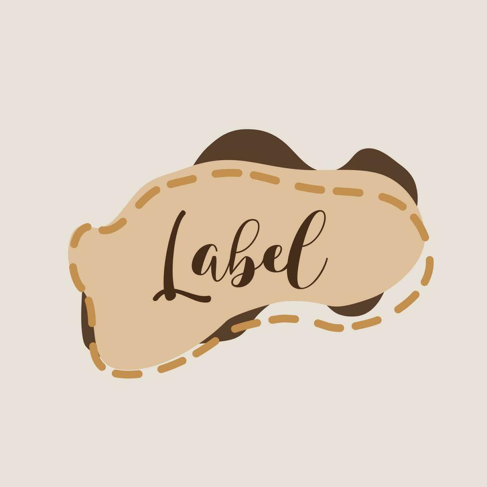 brown abstract shape label, vector, cute, set, design, frame, illustration, sticker, background, element, collection, banner, template, graphic, message, art, paper, isolated, vintage, note vector