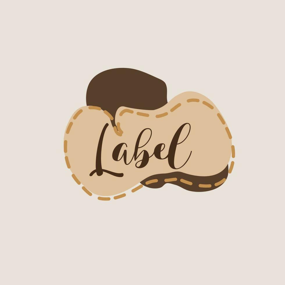 brown abstract shape label, vector, cute, set, design, frame, illustration, sticker, background, element, collection, banner, template, graphic, message, art, paper, isolated, vintage, note vector