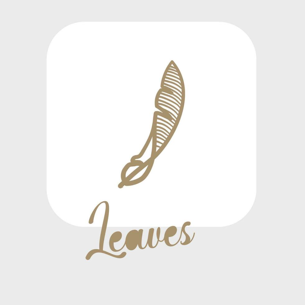 Set of hand drawn vector tropical leaves. Silhouettes of abstract branches in minimalistic flat style isolated on white background. Natural elements with a line for the design of patterns
