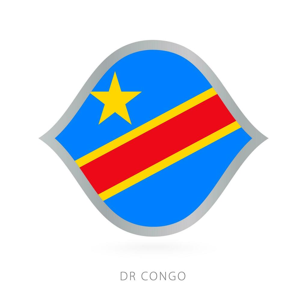 Dr congo nacional equipo bandera en estilo para internacional baloncesto competiciones vector