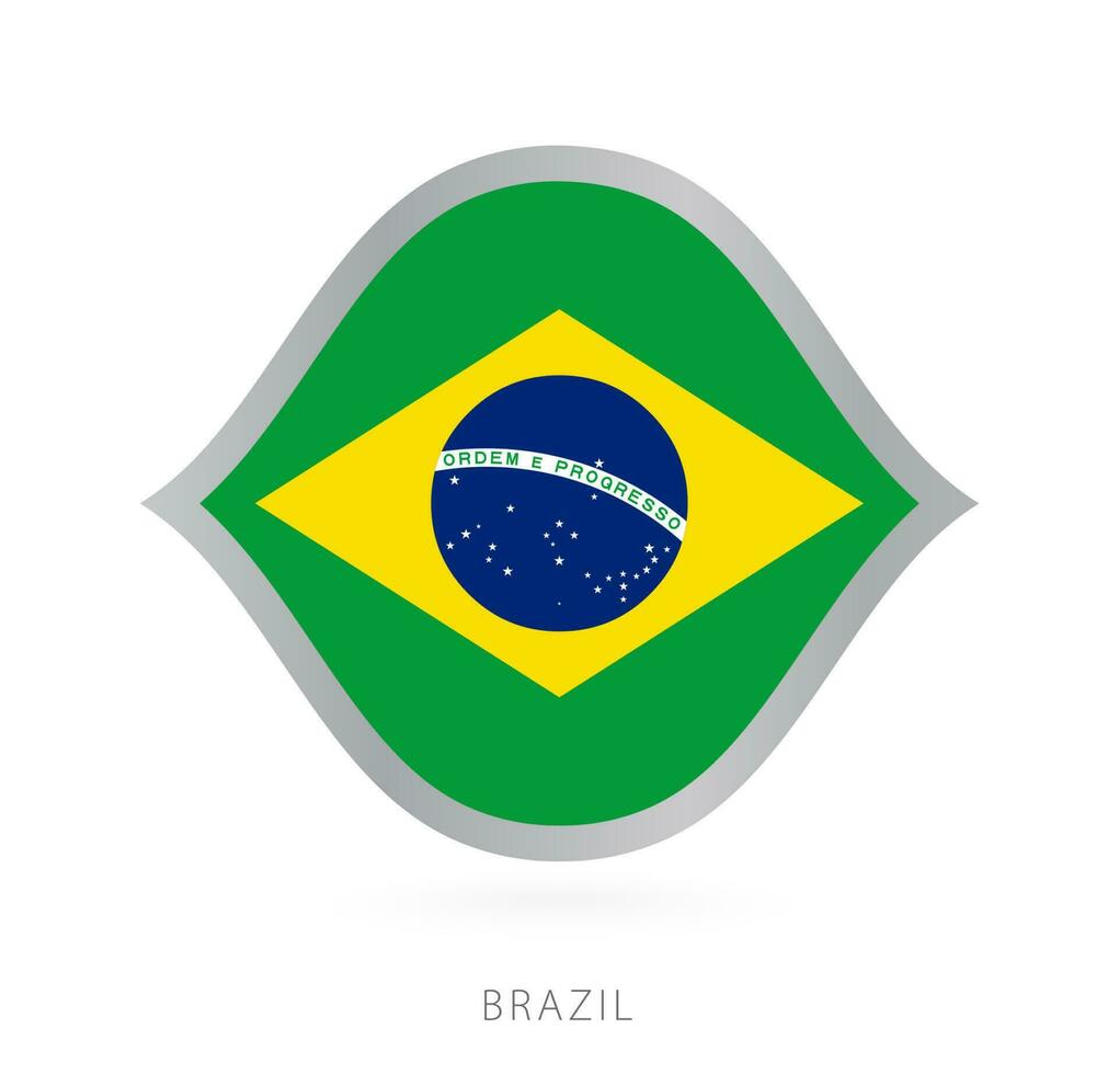 Brazil national team flag in style for international basketball competitions. vector