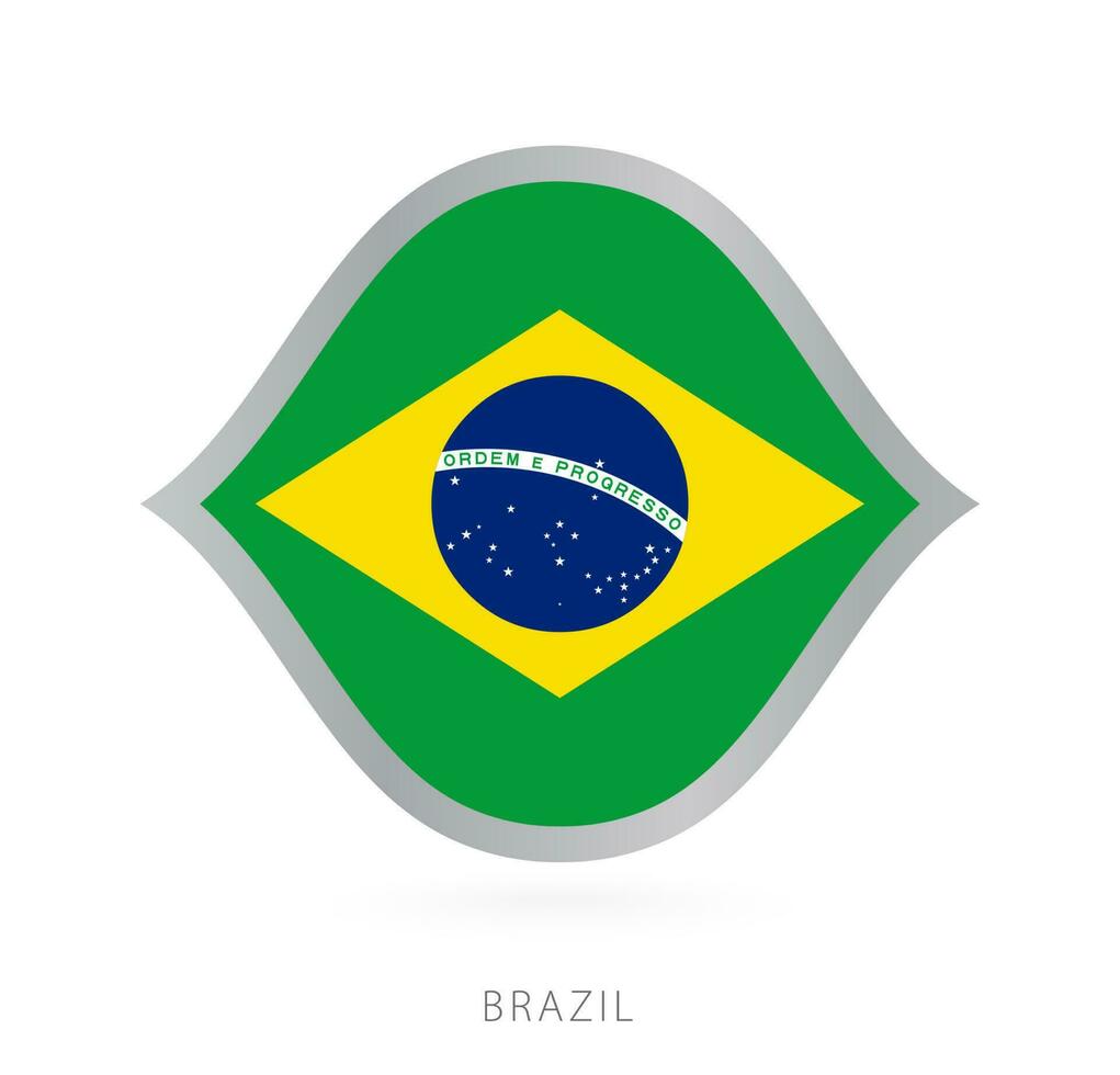 Brasil nacional equipo bandera en estilo para internacional baloncesto competiciones vector