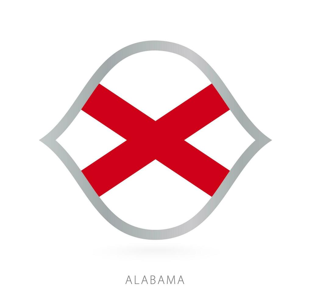 Alabama nacional equipo bandera en estilo para internacional baloncesto competiciones vector