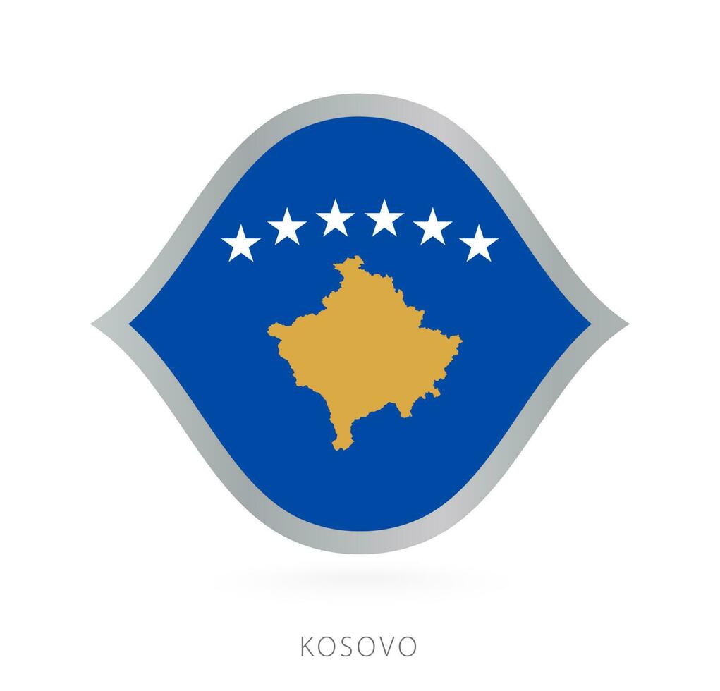 Kosovo nacional equipo bandera en estilo para internacional baloncesto competiciones vector