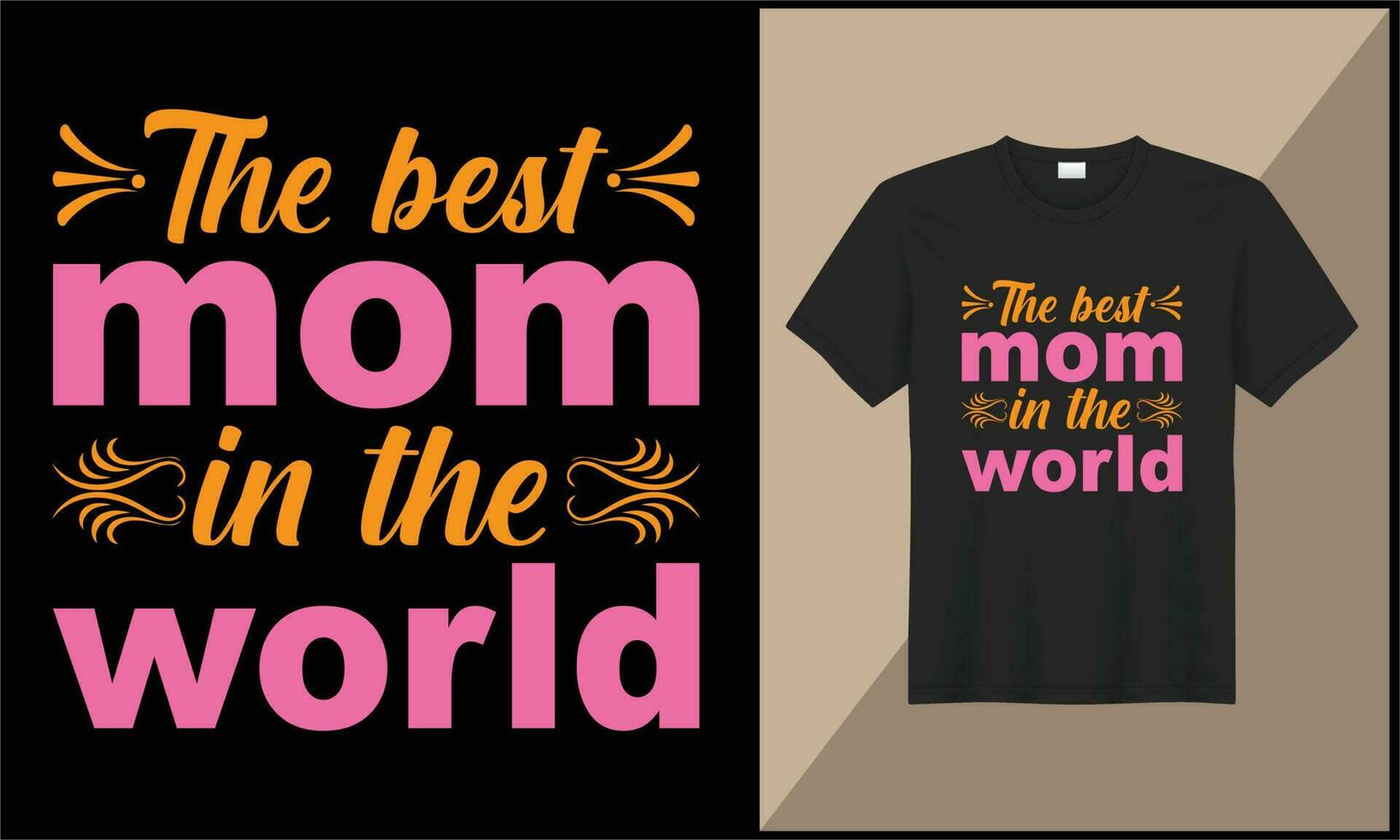typography t shirt design best mom in the world illustration design vector