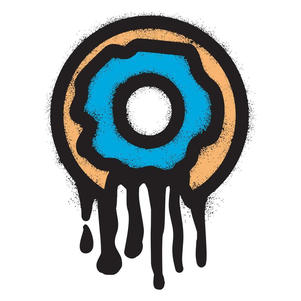 Graffiti donuts icon with spray paint vector
