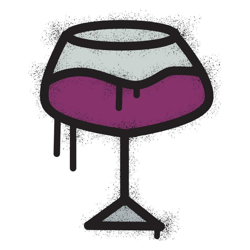 rojo vino vaso pintada con rociar pintar Arte vector