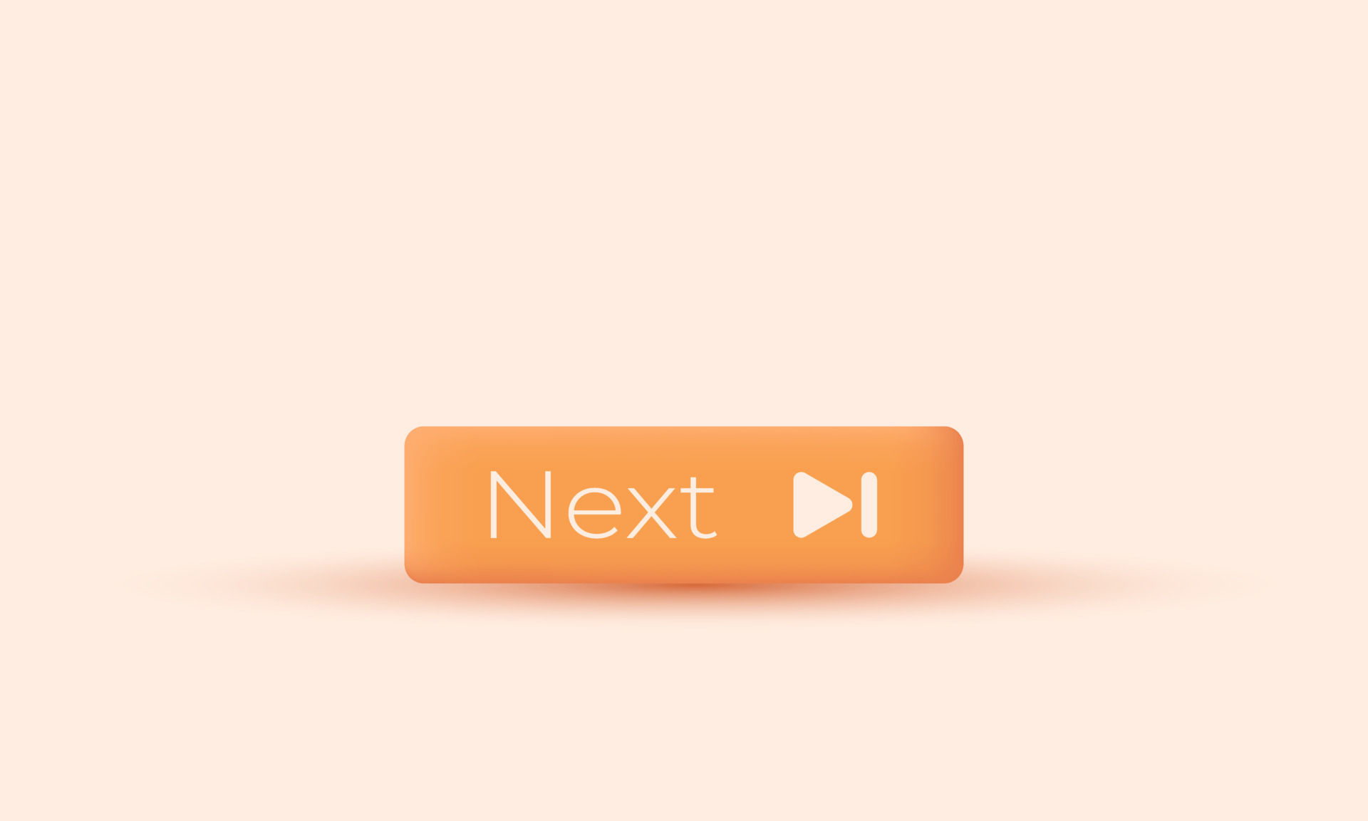 3d realistic cartoon skip next music player button icon trendy modern