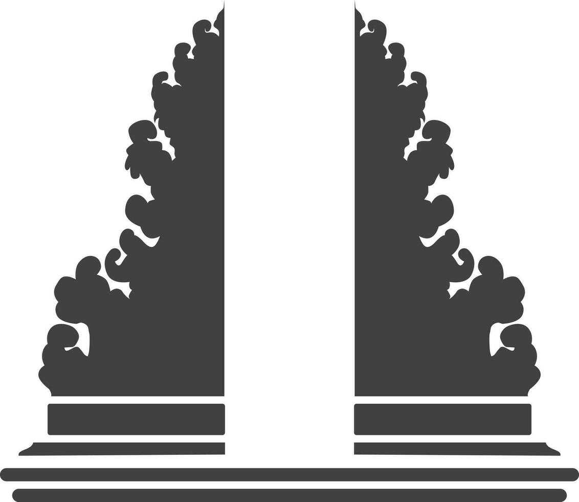 silhouette of gapura javanese  balinese traditional gate vector