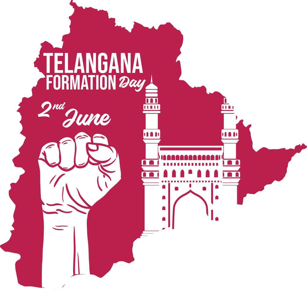 Telangana state formation day celebration - Revolution hand vector