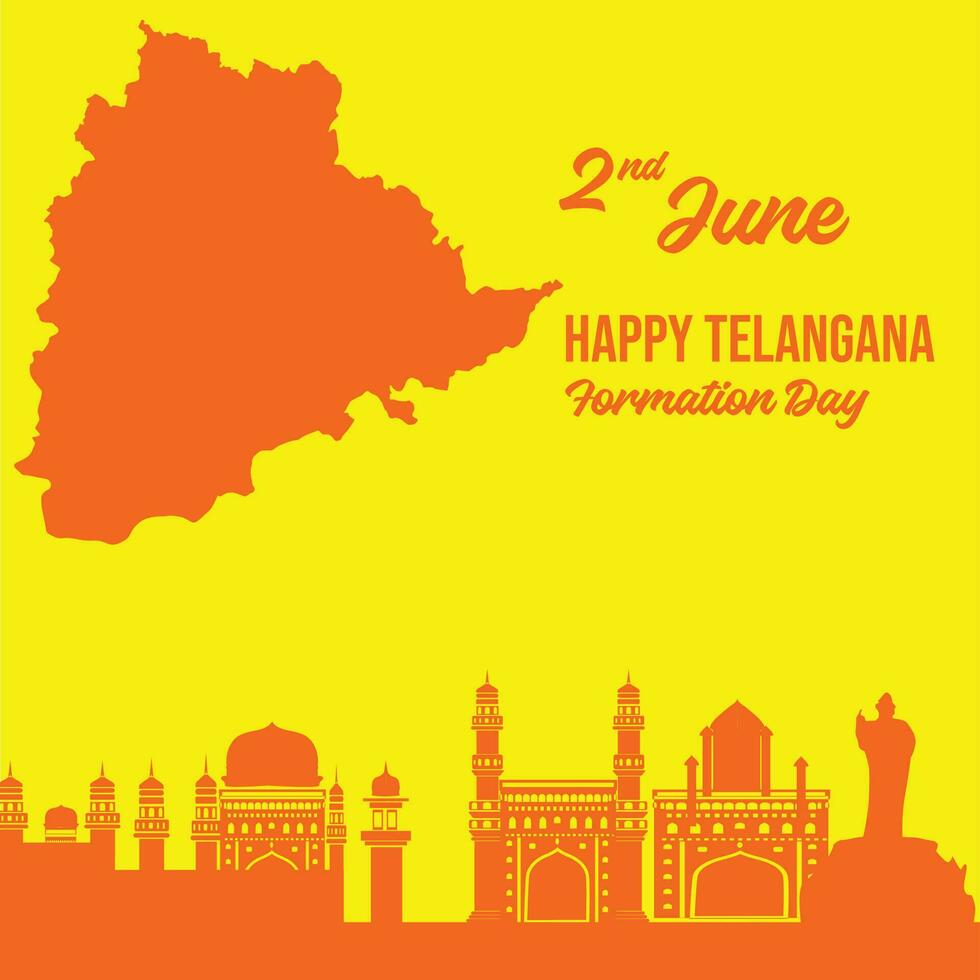 Telangana state formation day celebration vector