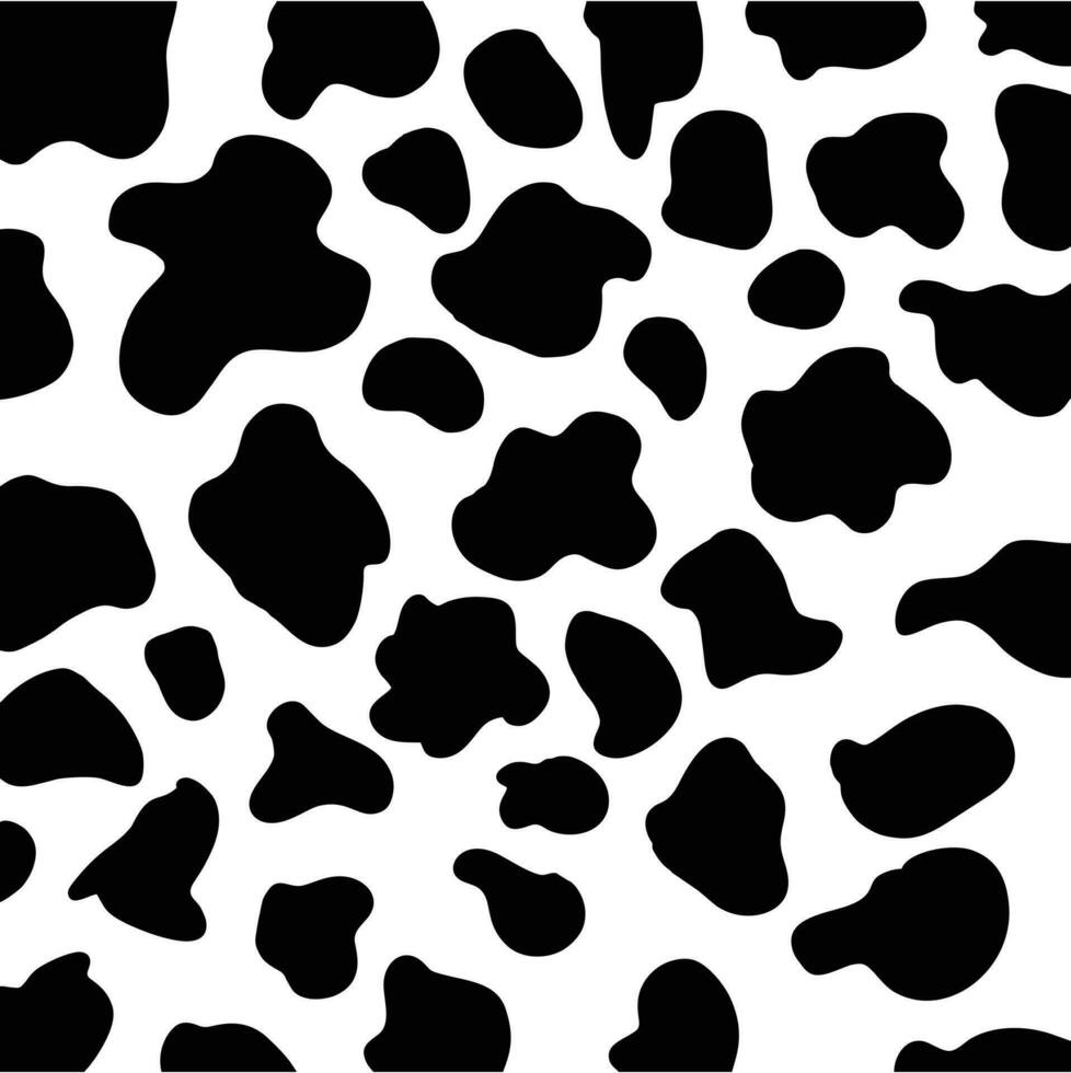 Seamless black and white cow pattern, doodle style. Can be used for wallpaper, pattern fills, web page background, surface textures vector