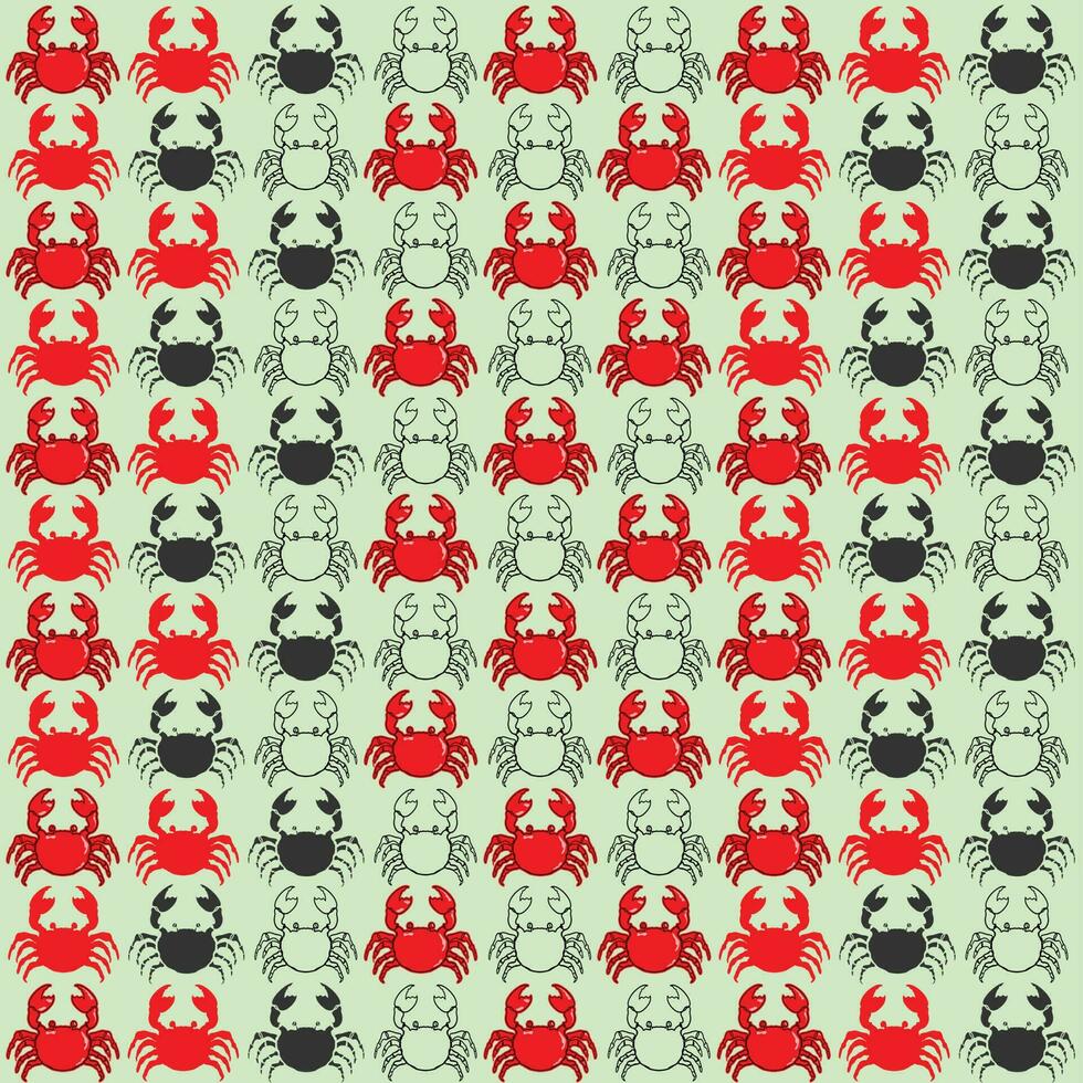 seamless pattern crab vector illustrations