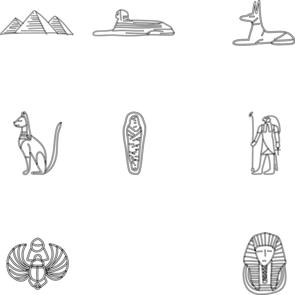 Egypt symbols set. vector