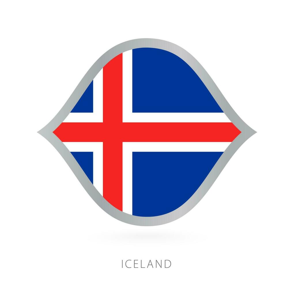 Islandia nacional equipo bandera en estilo para internacional baloncesto competiciones vector