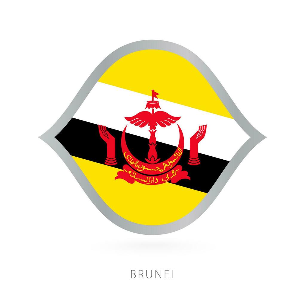 Brunei nacional equipo bandera en estilo para internacional baloncesto competiciones vector