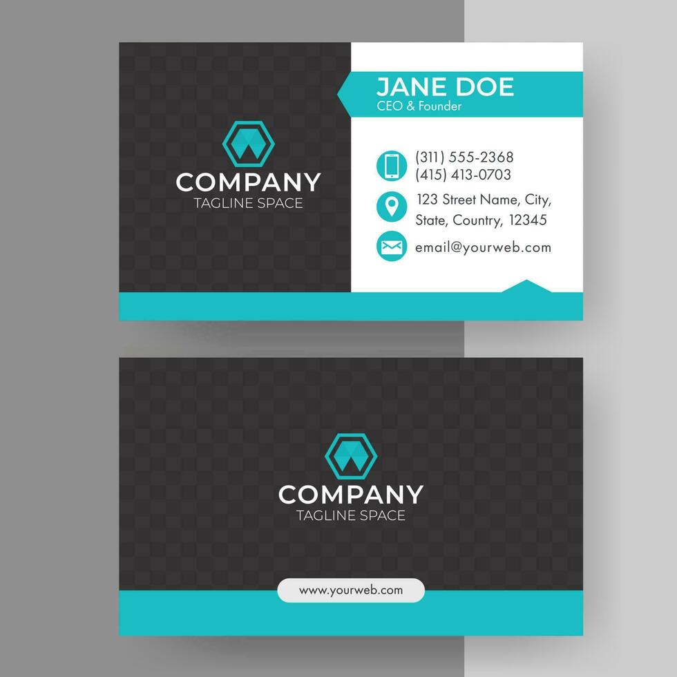 Editable Business Card Template Layout In Front And Back View. vector