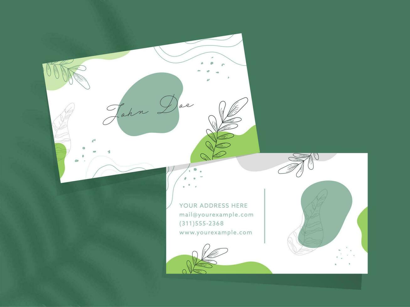 Vector Business Card Template Layout In Front And Back View.