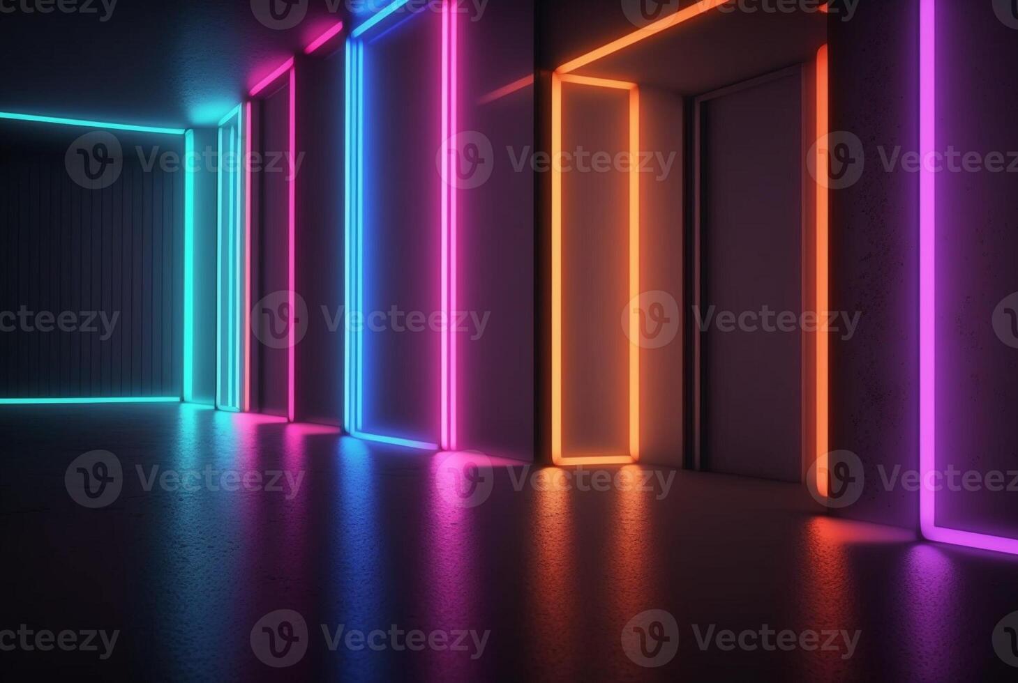 realistic background with neon light. photo