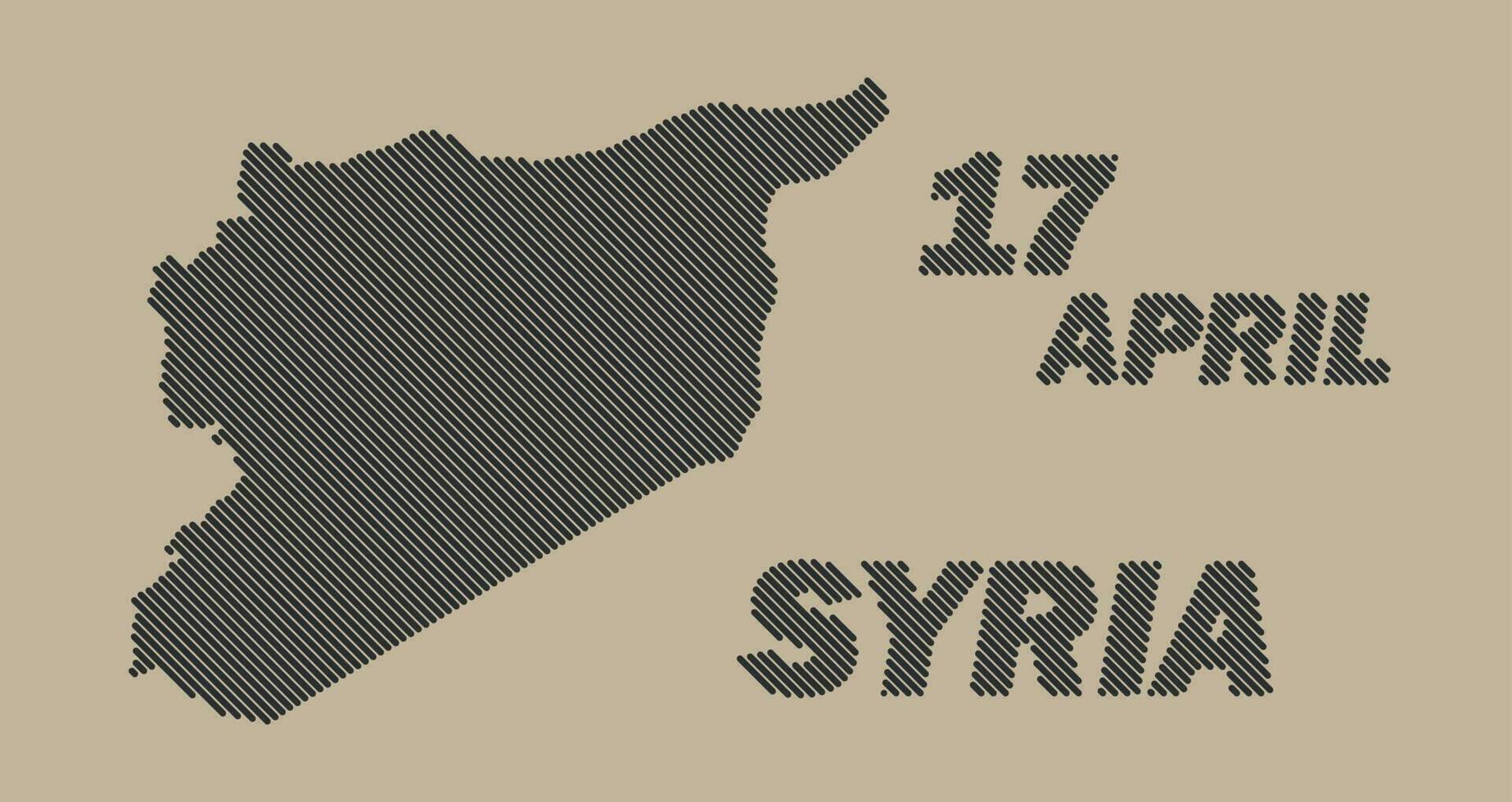 Syria country map stripy shape sample design-line vector