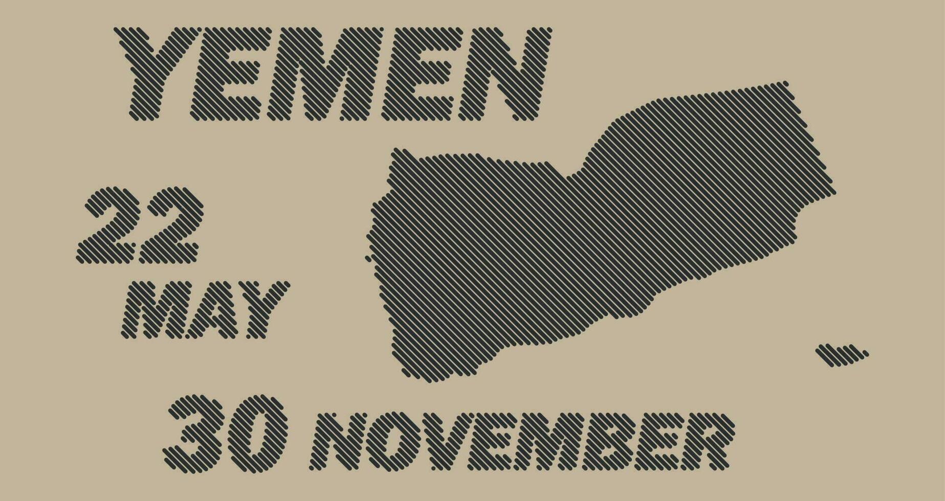 Yemen país mapa cuadrícula forma muestra línea de diseño vector