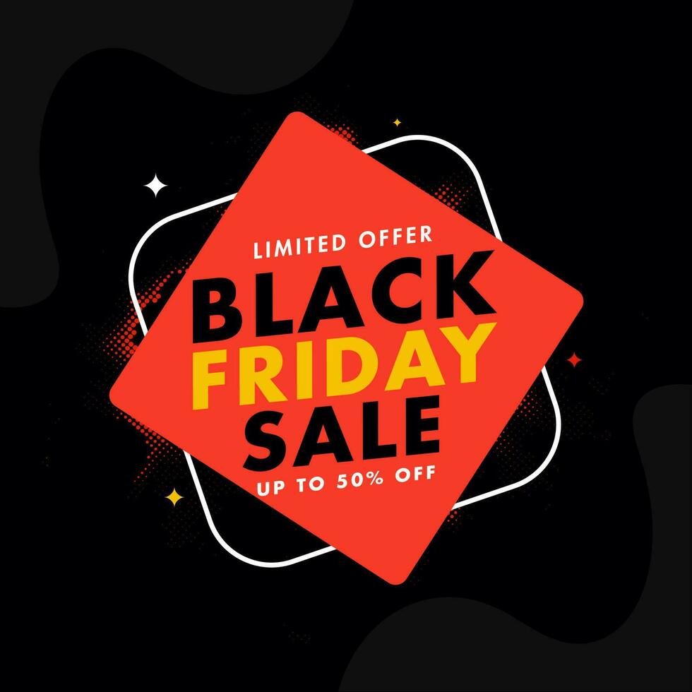 Black Friday Sale Label, Poster Design with Discount Offer for Advertising. vector