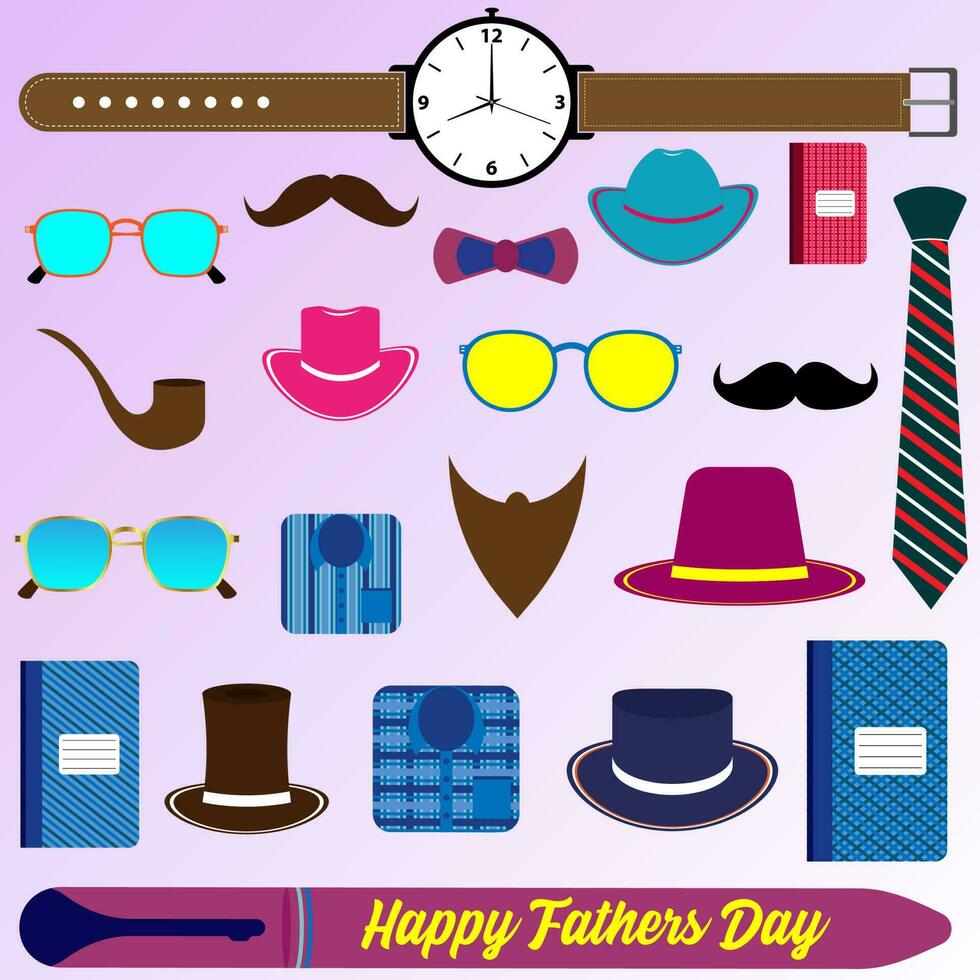 Unique And Modern Fathers Day Clipart Design Template vector