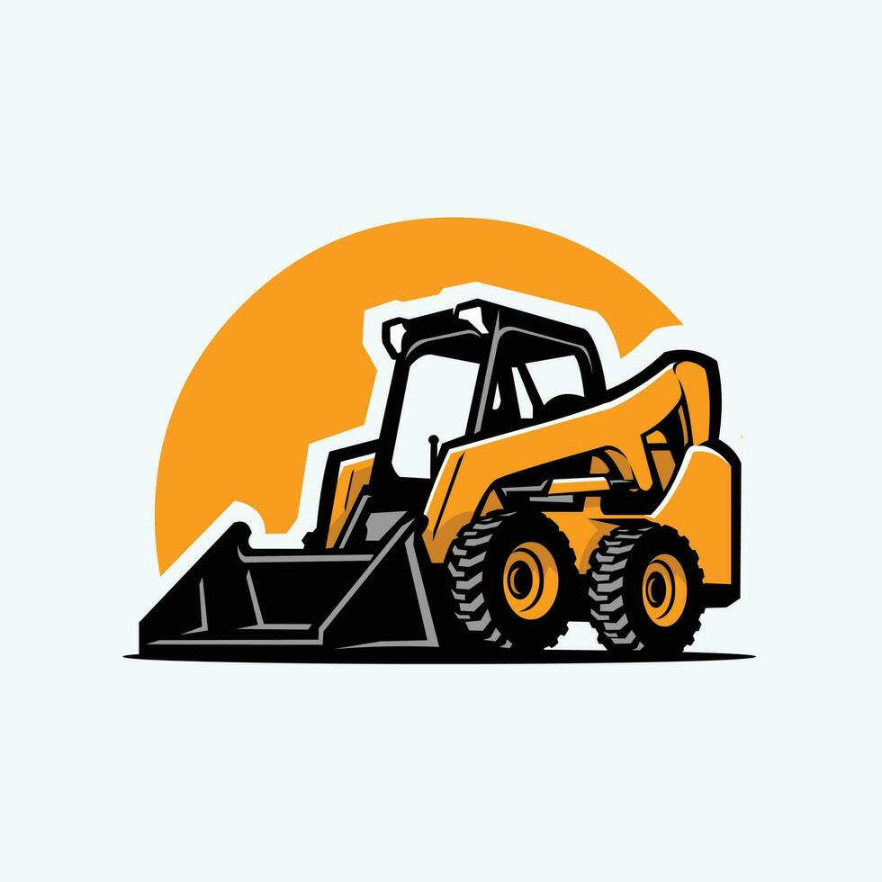 Skid Steer Loader Vector Illustration Design Isolated in White Background