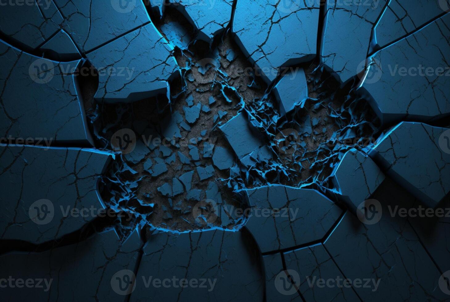 cracked dark blue cement texture background. photo