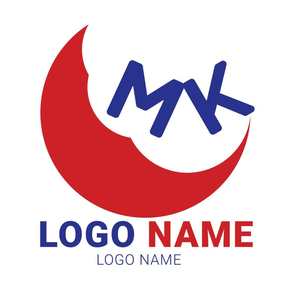 vector text fonts mk logo design