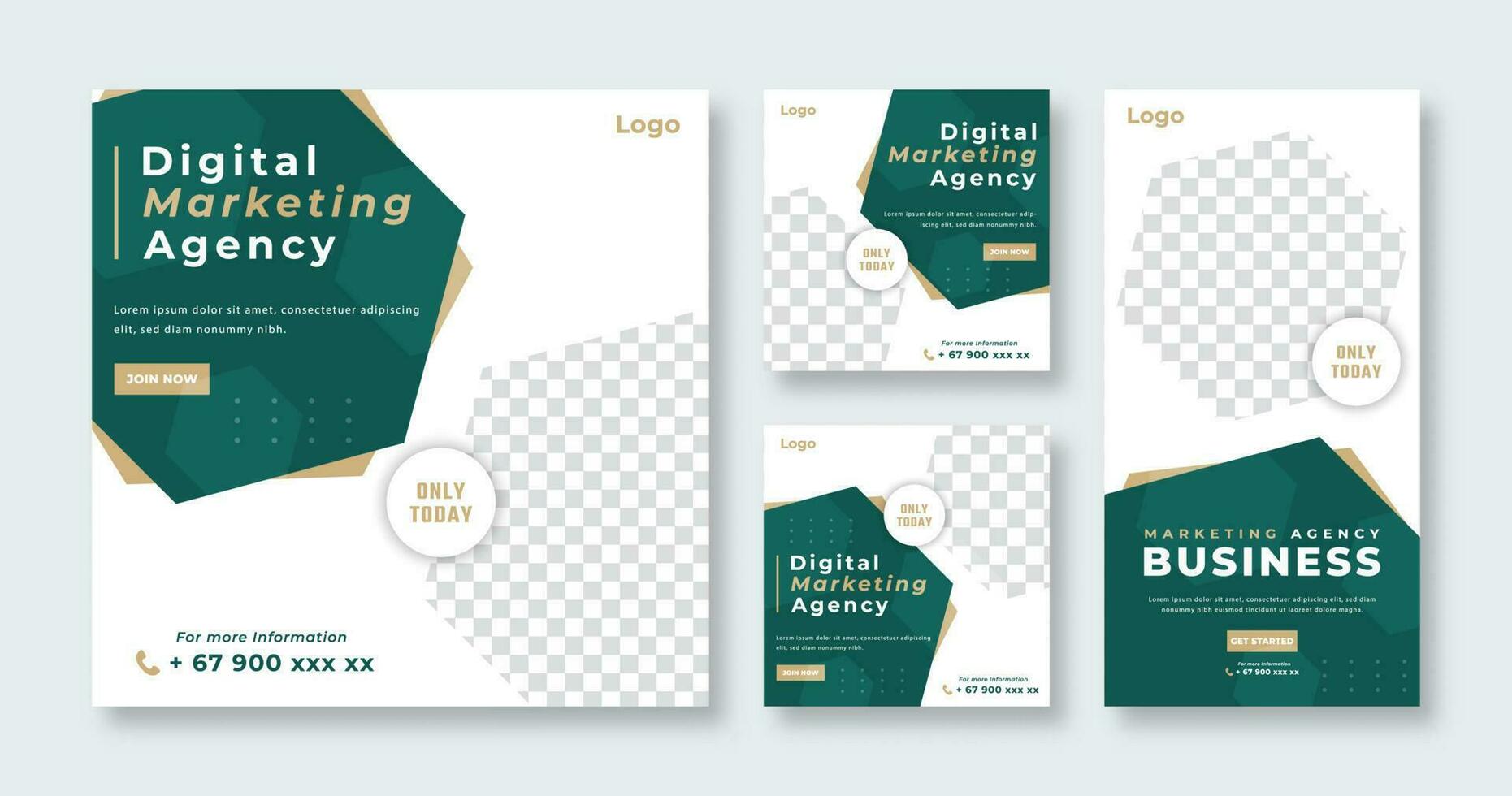 Digital Marketing Agency Social Media Post for Online Marketing Promotion Banner, Story and Web Internet Ads Flyer vector
