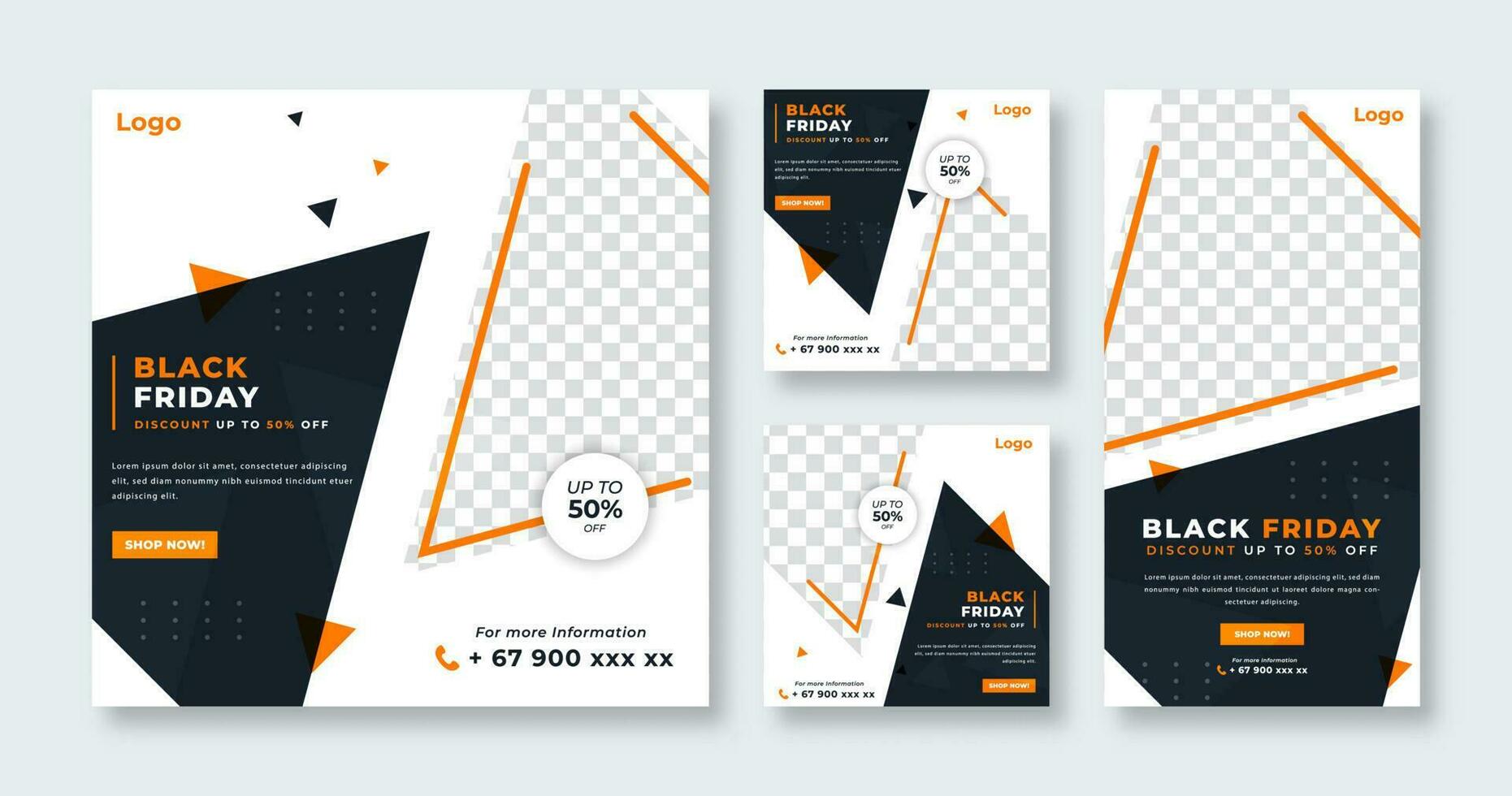 Black Friday Sale Social Media Post for Online Marketing Promotion Banner, Story and Web Internet Ads Flyer vector