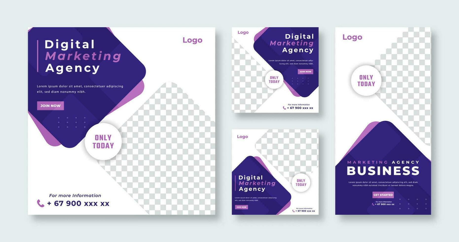 Digital Marketing Agency Social Media Post for Online Marketing Promotion Banner, Story and Web Internet Ads Flyer vector