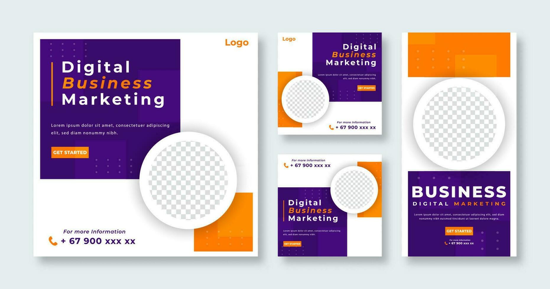 Digital Marketing Agency Social Media Post for Online Marketing Promotion Banner, Story and Web Internet Ads Flyer vector