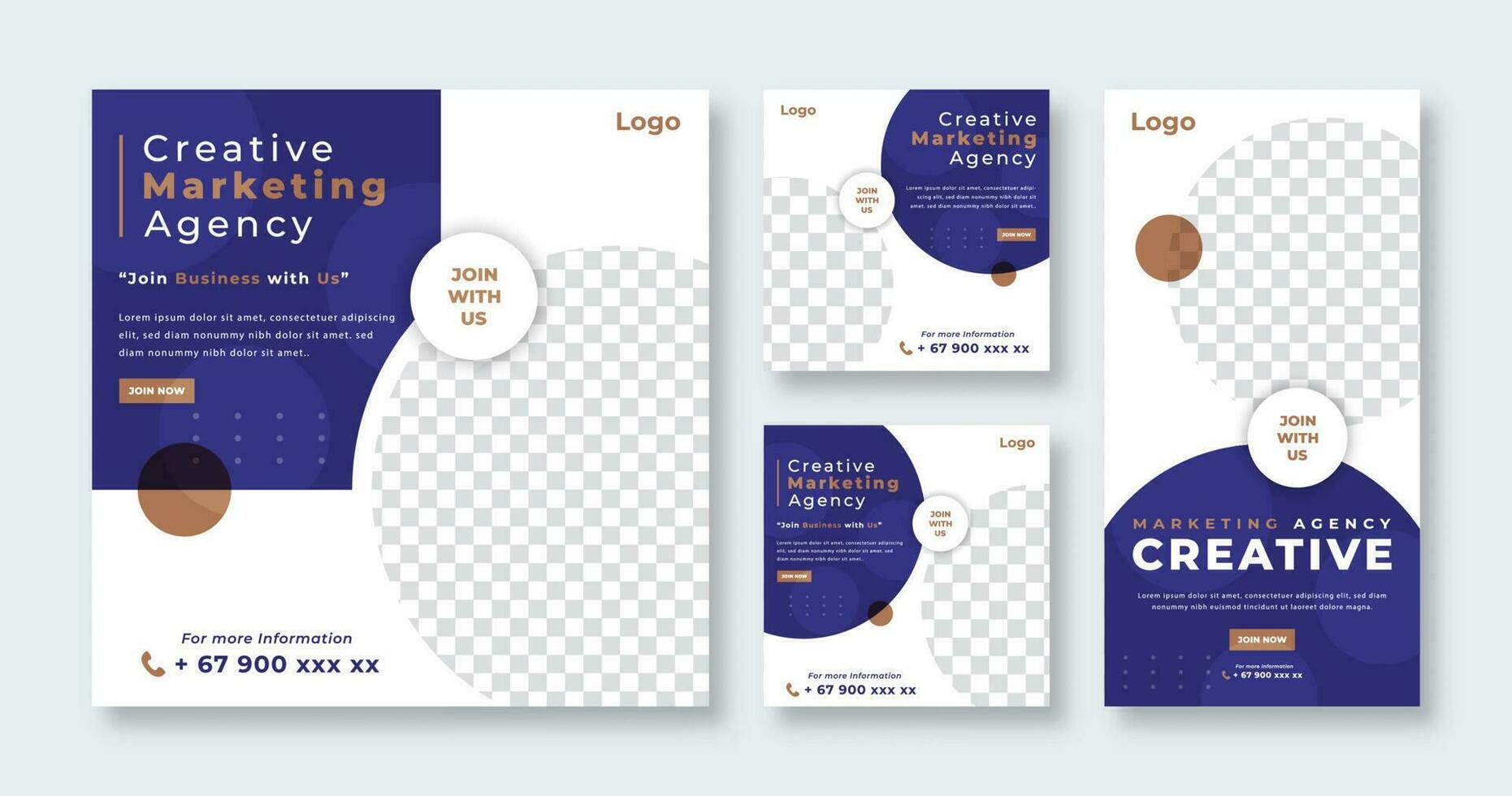 Digital Marketing Agency Social Media Post for Online Marketing Promotion Banner, Story and Web Internet Ads Flyer vector
